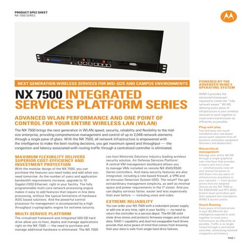 Nx7500 datasheet