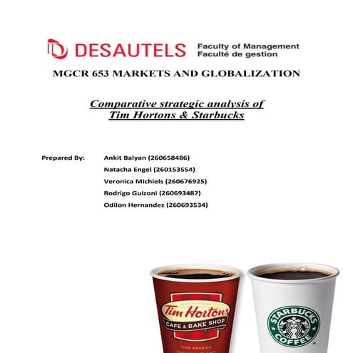 Comparative Strategic Analysis of Tim Hortons And Starbucks