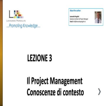 Mgmt lezione 3-project management-conoscenze di contesto
