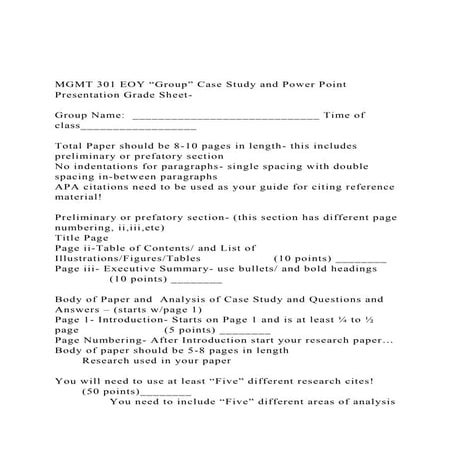 MGMT 301 EOY Group” Case Study and Power Point Presentation G.docx