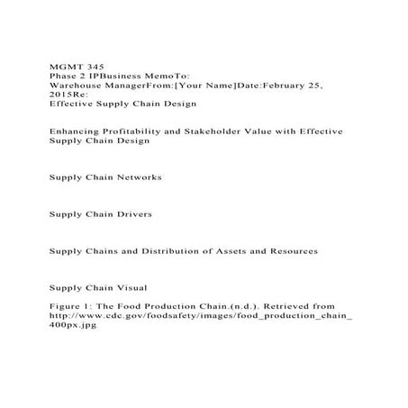 MGMT 345Phase 2 IPBusiness MemoToWarehouse ManagerFrom[You.docx