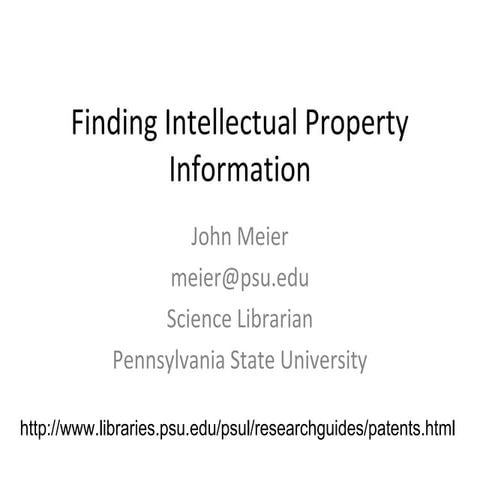 Patents and Intellectual Property for Business Students