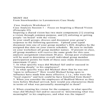 MGMT 464From Snowboarders to Lawnmowers Case Study Case An.docx