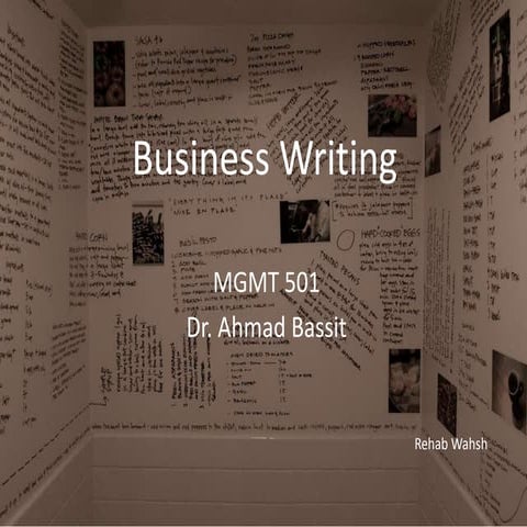 MGMT501 Business Writing