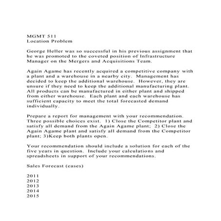MGMT 511Location ProblemGeorge Heller was so successful in.docx