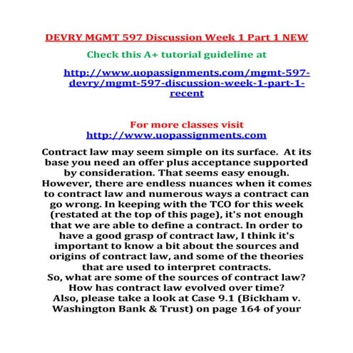 MGMT 597 Entire Course NEW