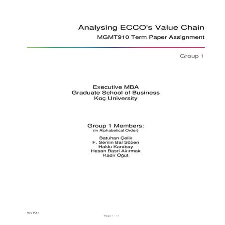 Value Chain Analysis