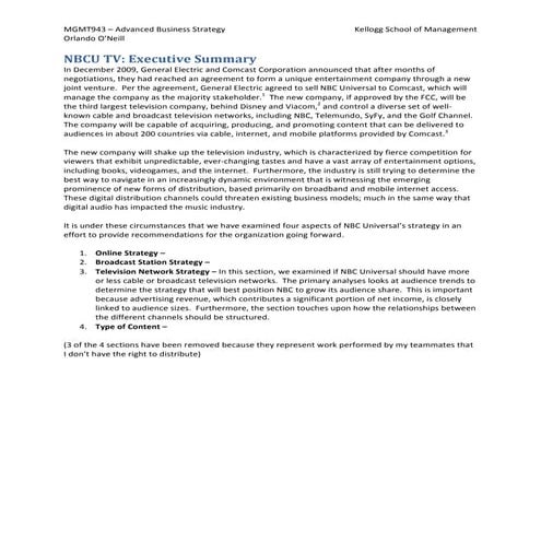 Television: Creative and Programming Strategy Document | PPT