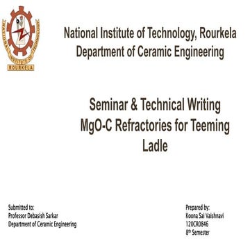 MgO-C Refractories for Teeming Ladle.pptx
