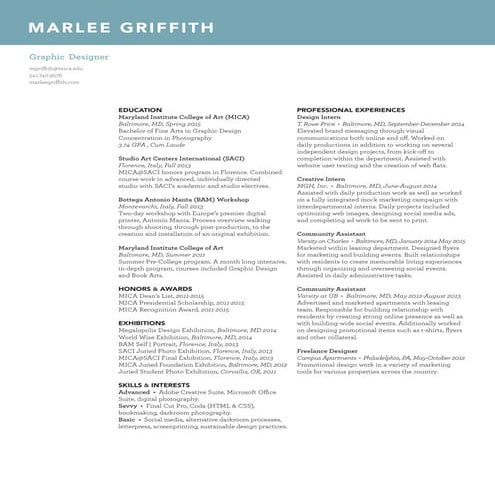 Marlee Griffith Resume