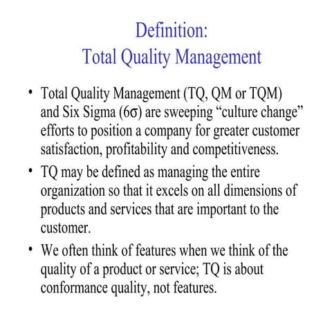total quality management 