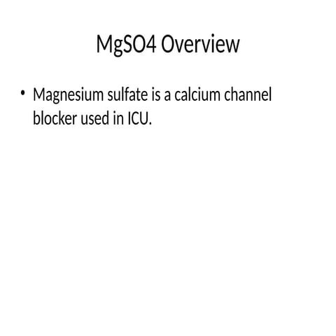 Magnesium Sulfate in Obstetrics | PDF