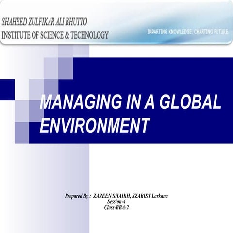 Managing Global Environment 