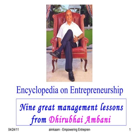 Managment Lessons from Dhirubhaism