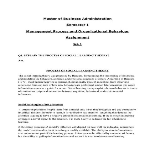 Mgt. process & organizational behaviour complete