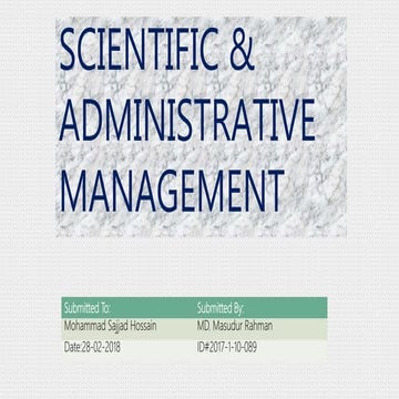 scientific management and administrative management 