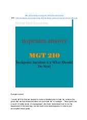 MGT 210 Checkpoint Incident 6 2 Wha...
