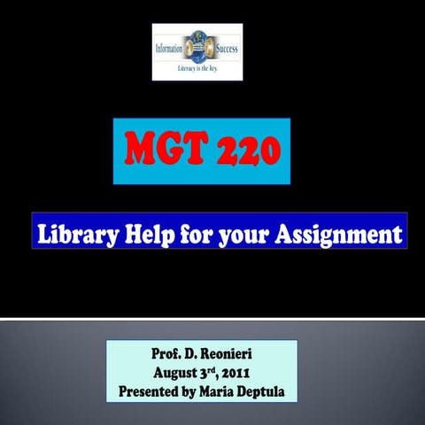 MGT 220 - Analysis of Management Topic