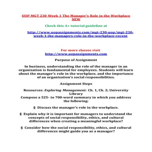 MGT 230 Entire Course NEW