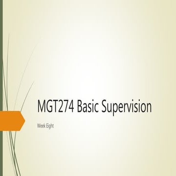 MGT274 - Week Eight