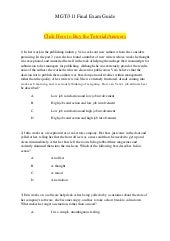 Mgt 311 final exam  11) Tony loves ...