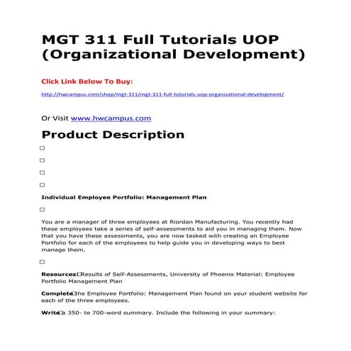 Mgt 311 full tutorials uop (organizational development)