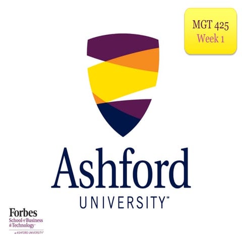 Standardized guidance for MGT425 Week 1