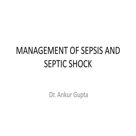 Management of sepsis 
