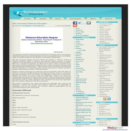Mg university distance education | PDF