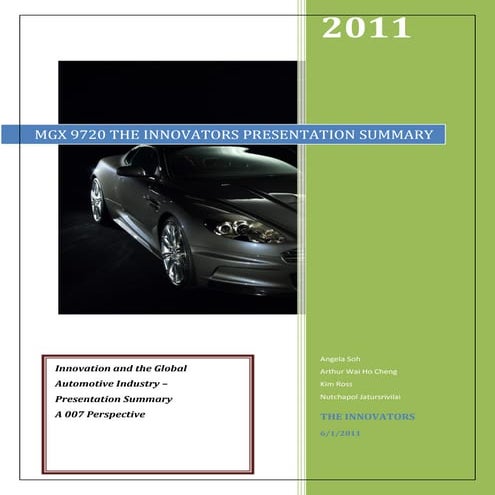 Change Management Automotive Industry Summary Presentation Summary V.Final Dotx