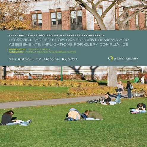 Margolis Healy Clery Center 2013 Clery Compliance Talking Papers