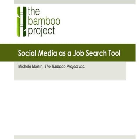 Social Media as a Job Search Tool--MHANJ/DVR Presentation