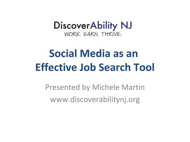 Social Media for Job Search