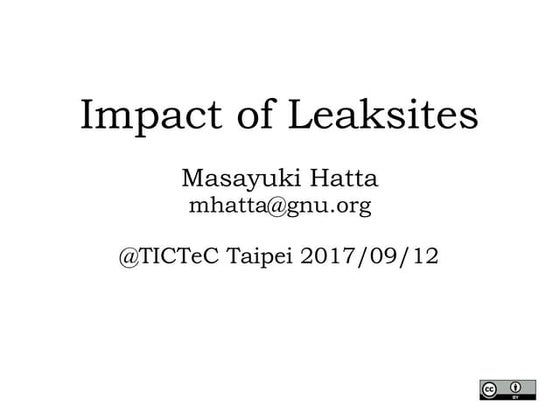 Impacts of Leak Sites - Masayuki Hatta (Surugadai University)