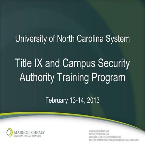 UNC Title IX Training Seminar, FEB 2013
