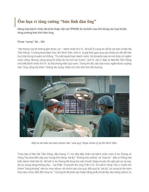 Ôm họa vì tăng cường “bản lĩnh đàn ông”
