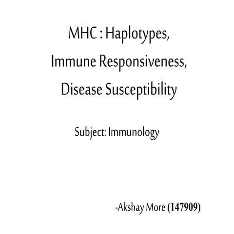 MHC Haplotypes