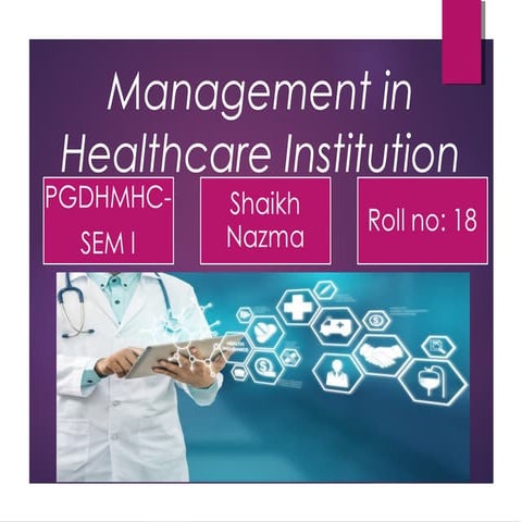 Management in Healthcare Institution