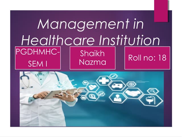 Management in Healthcare Institution