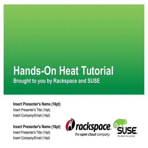 Hands-On with Heat: Service Orchestration in SUSE Cloud