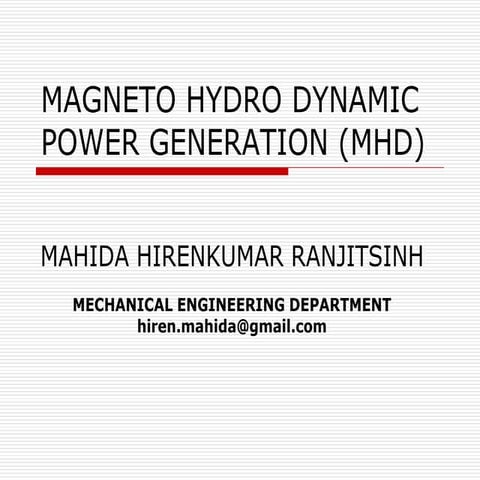 Mhd power  generation