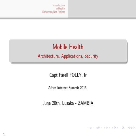 Mobile health and its applications