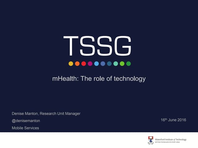 mhealth - The role of Technology