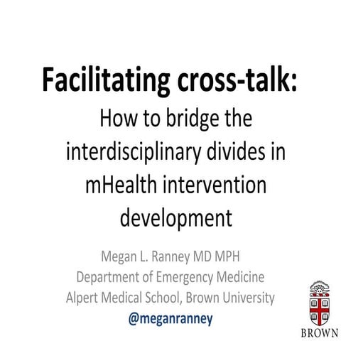 Facilitating cross-talk in mHealth intervention development