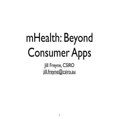 mHealth Beyond Consumer Apps Tutorial MobileHCI 