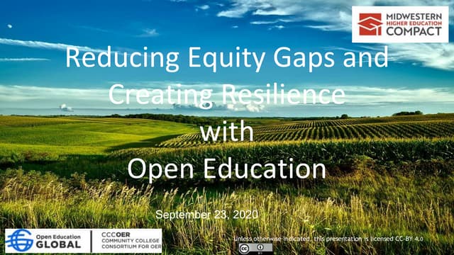 Reducing Equity Gaps & Creating Reliency with OER
