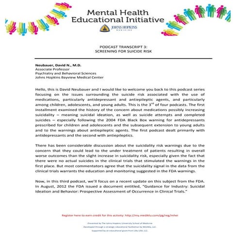 MHEI transcript 3 screening for suicide risk