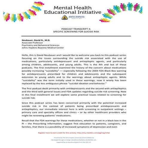 MHEI transcript 4 specific screening for suicidal risk