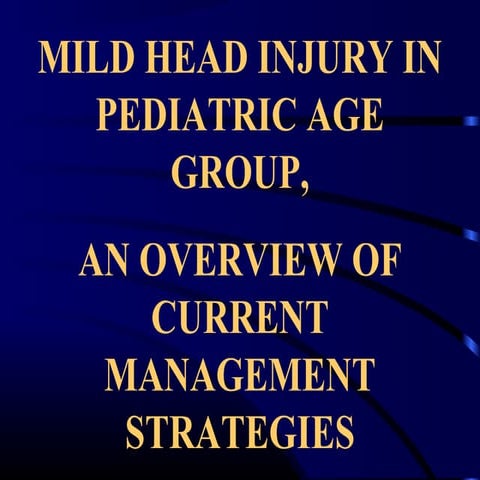 Minor and moderate head injuries in children