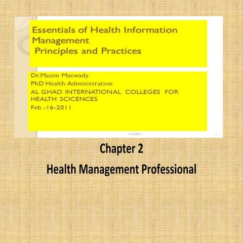   Chapter 2 Health Management Professional